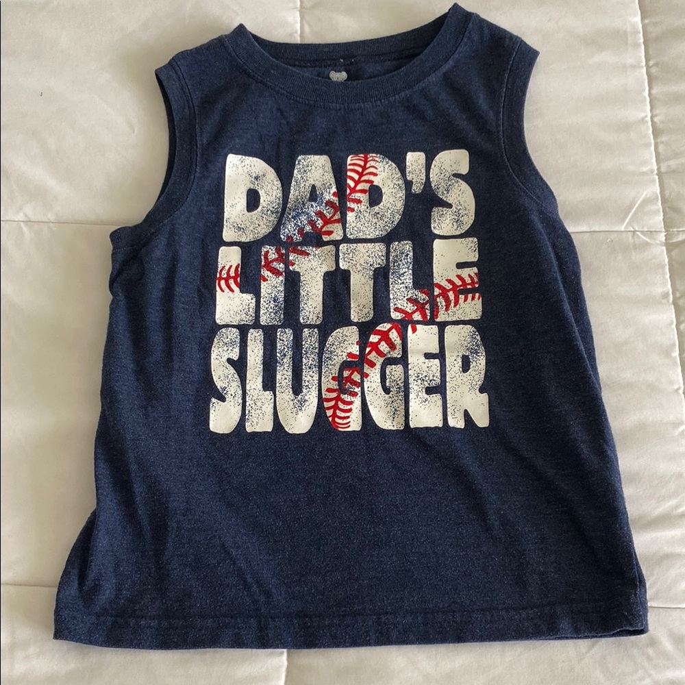 Dad's Little Slugger Navy Tank Top